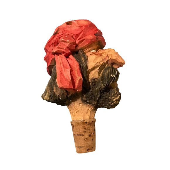 Chris Hammack Shanghai Looie Pirate Carved Wood Bottle Stopper Spit-N'-Whittle - Picture 4 of 7